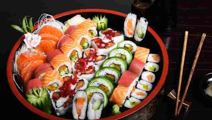 sushi, saludable, almuerzo, comida